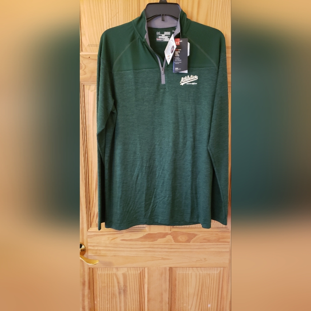 Under Armour Forest Green Oakland Athletics Quarter Zip Pullover